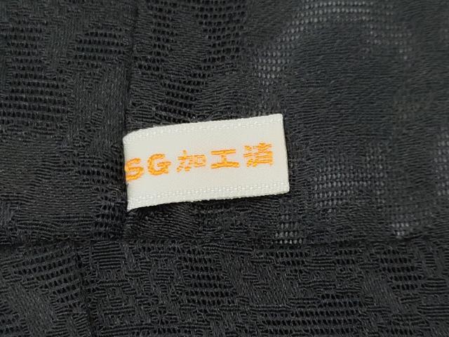 平和屋着物▽極上 スリーシーズン 春夏秋 塵除け 長羽織 花唐草紋紗 黒地 逸品 CYAA3197s5