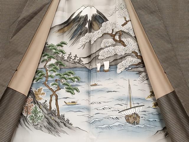 平和屋着物●極上 男性 本場大島紬 アンサンブル 亀甲柄 逸品 CYAA3226s5