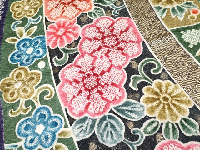平和屋本店■希少 男性 訪問着 絞り 花唐草文 金彩 逸品 未使用 CYAA3234s5