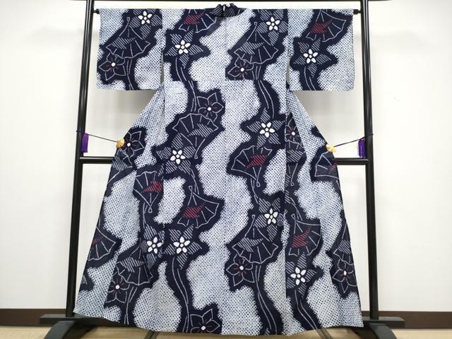 平和屋着物■極上 夏物 浴衣 有松鳴海絞り 桧扇花文 綿 逸品 CYAA3250s5