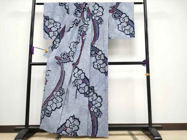 平和屋着物∴極上 夏物 浴衣 有松鳴海絞り 舞花文 綿 逸品 CYAA3251s5
