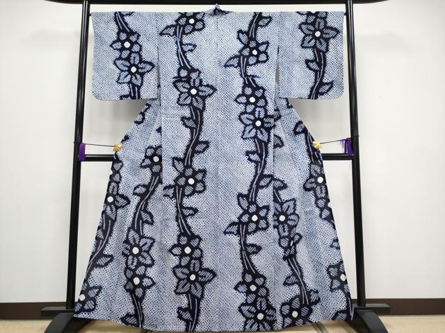 平和屋着物■極上 夏物 浴衣 有松鳴海絞り 枝花文 綿 逸品 CYAA3255s5