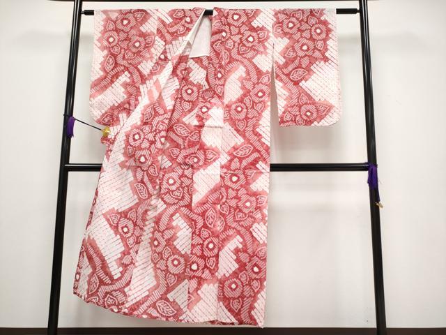 平和屋着物∴極上 夏物 浴衣 有松鳴海絞り 枝花文 綿 逸品 CYAA3257s5