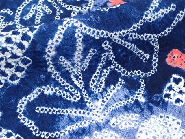 平和屋着物∴極上 夏物 浴衣 有松鳴海絞り 花唐草文 綿 逸品 CYAA3258s5