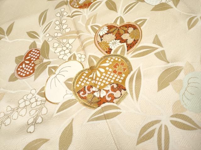平和屋本店■極上 創業460年・千總 訪問着 駒刺繍 枝橘 金彩 肌色地 そごう扱い 逸品 未使用 CYAA3265s5
