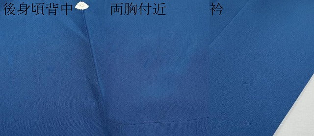 平和屋本店■極上 人間国宝 福田喜三郎 訪問着 相良刺繍 駒刺繍 鏡裏花蝶文 暈し染め 金銀彩 大丸扱い 深縹色 逸品 CYAA3324s5