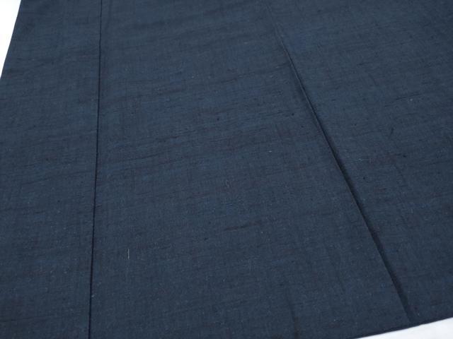 平和屋着物●極上 男性 紬 アンサンブル 色無地 濃紺地 逸品 CYAA3355s5