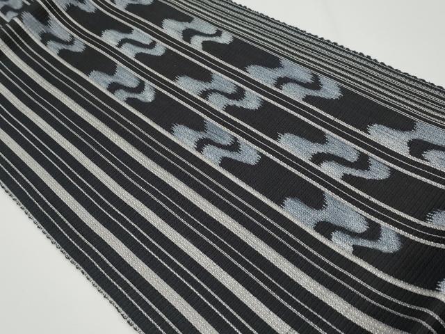 平和屋着物*極上 夏物 八寸名古屋帯 間道 黒地 逸品 CYAA3388s5