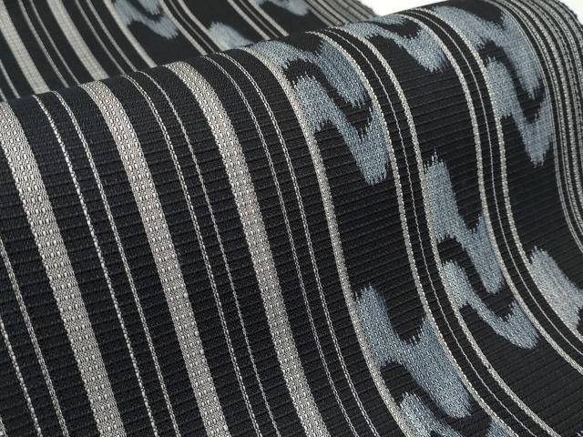 平和屋着物*極上 夏物 八寸名古屋帯 間道 黒地 逸品 CYAA3388s5