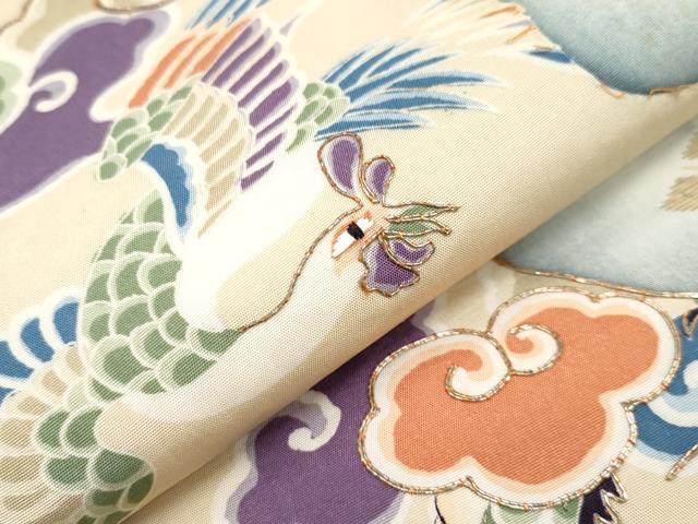 平和屋着物●極上 アンティーク 大正ロマン 全通柄 京袋帯 駒刺繍 龍 鳳凰 逸品 CYAA3409s5