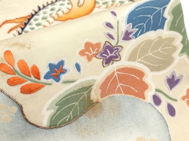 平和屋着物●極上 アンティーク 大正ロマン 全通柄 京袋帯 駒刺繍 龍 鳳凰 逸品 CYAA3409s5