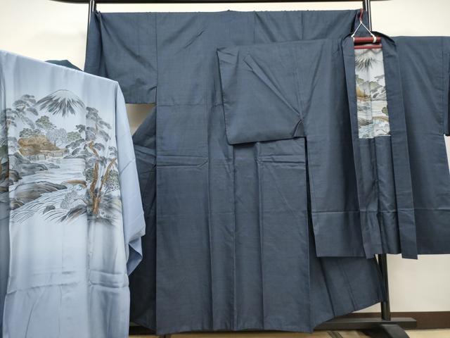 平和屋着物■極上 男性 本場大島紬 アンサンブル・長襦袢セット キングサイズ 100亀甲 総詰め 逸品 CYAA3450s5