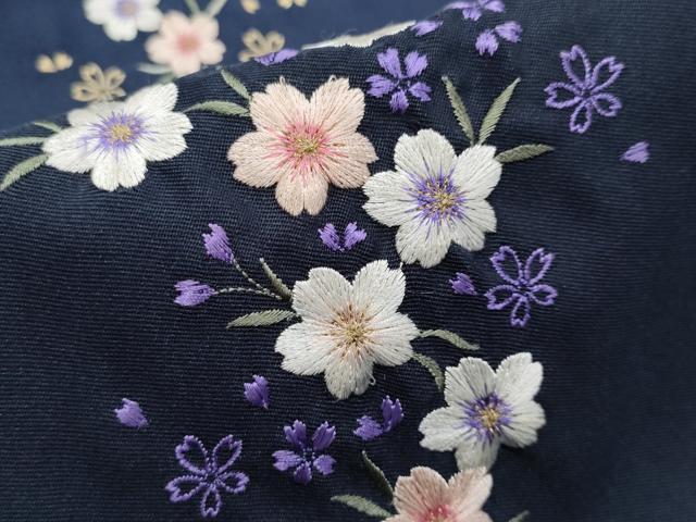 平和屋着物●極上 女性 行灯袴 総刺繍 桜 暈し染め 金糸 洗える着物 逸品 CYAA3456s5