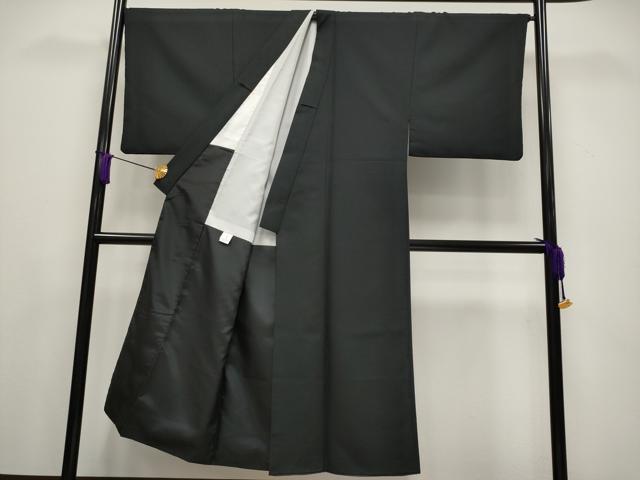 平和屋本店■極上 男性 色無地 紋付き羽織・行灯袴セット キングサイズ 舞台衣装 黒地 羽織:バラ 洗える着物 CYAA3479s5