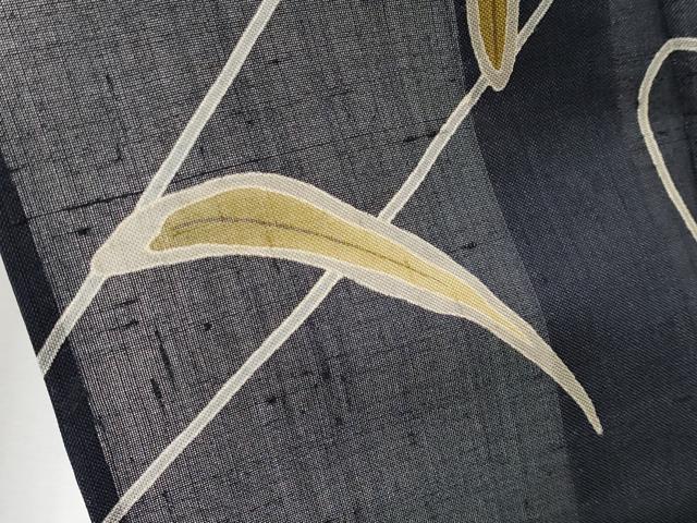 平和屋着物*極上 夏物 本場絹芭蕉 訪問着 竹屋町刺繍 枝花文 濃紺地 反端付き 逸品 CYAA3513s5