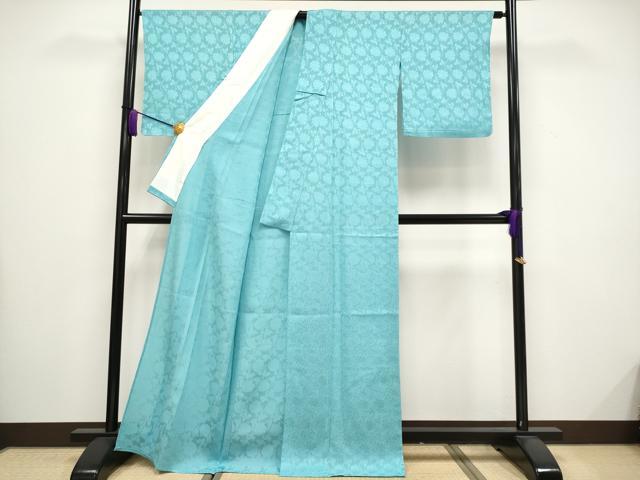 平和屋本店*極上 夏物 色無地 牡丹唐草紋紗 新橋色 逸品 CYAA5097s6