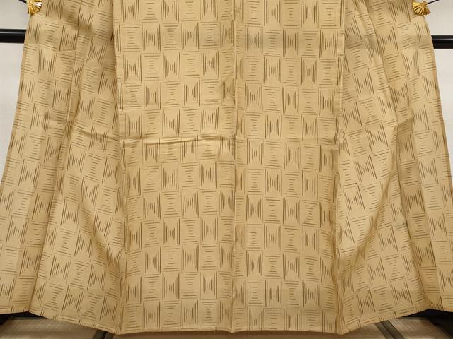 平和屋着物*極上 夏物 紗紬 絵絣 黄橡色地 逸品 CYAA3534s5