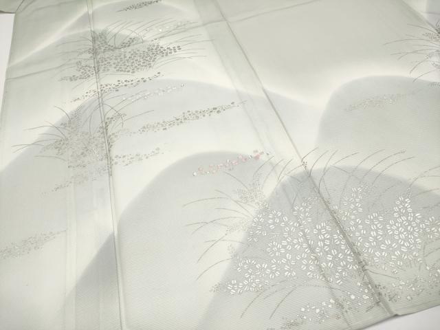 平和屋着物*極上 夏物 訪問着 刺繍 遠山枝葉文 暈し染め 銀彩 反端付き 逸品 CYAA3536s5