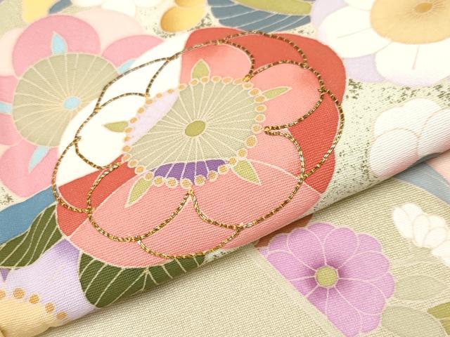 平和屋本店■極上 訪問着 駒刺繍 作家物 雪輪枝花文 暈し染め 逸品 CYAA3551s5