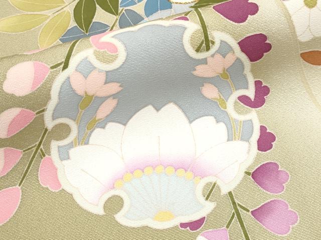 平和屋本店■極上 訪問着 駒刺繍 作家物 雪輪枝花文 暈し染め 逸品 CYAA3551s5