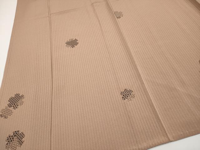 平和屋着物▽極上 印傳 小紋 単衣 雪輪重ね文 梅染色地 逸品 CYAA3555s5