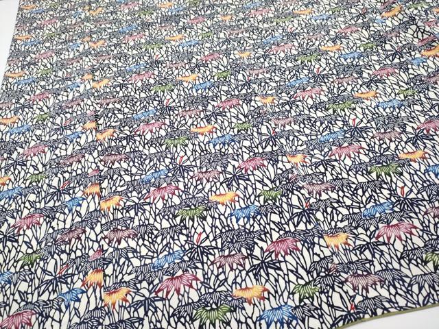 平和屋本店■最高級 城間栄順 本場琉球紅型 小紋 笹 高島屋扱い カラーコピー付き 逸品 CYAA3562s5