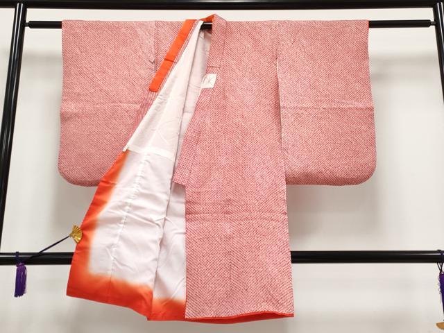 平和屋着物■極上 七五三 女の子 3歳 祝着・被布セット 総絞り 朱・緋色 逸品 CYAA3585s5