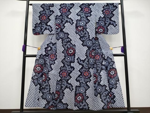平和屋着物∴極上 夏物 浴衣 有松鳴海絞り 草花文 綿 逸品 CYAA3644s5