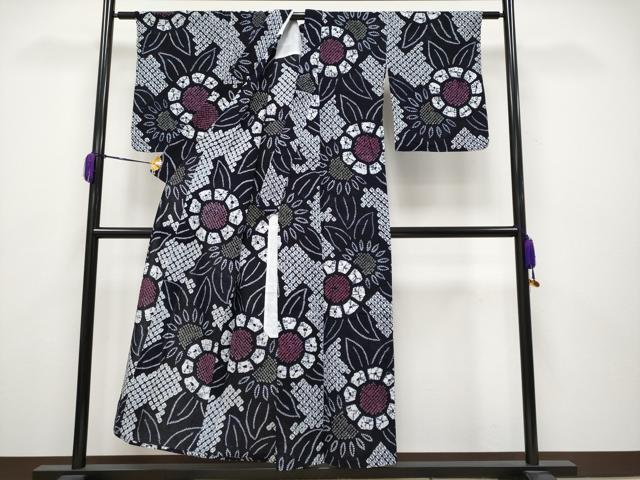 平和屋着物∴極上 夏物 浴衣 有松鳴海絞り 舞花文 綿 逸品 CYAA3646s5