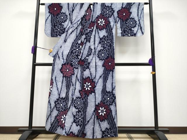 平和屋着物∴極上 夏物 浴衣 有松鳴海絞り 舞花文 綿 逸品 CYAA3648s5