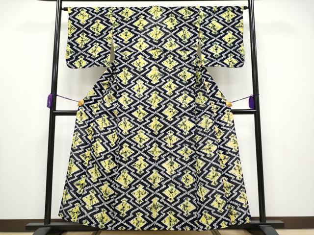 平和屋着物∴極上 夏物 浴衣 有松鳴海絞り 松皮菱 綿 逸品 CYAA3654s5