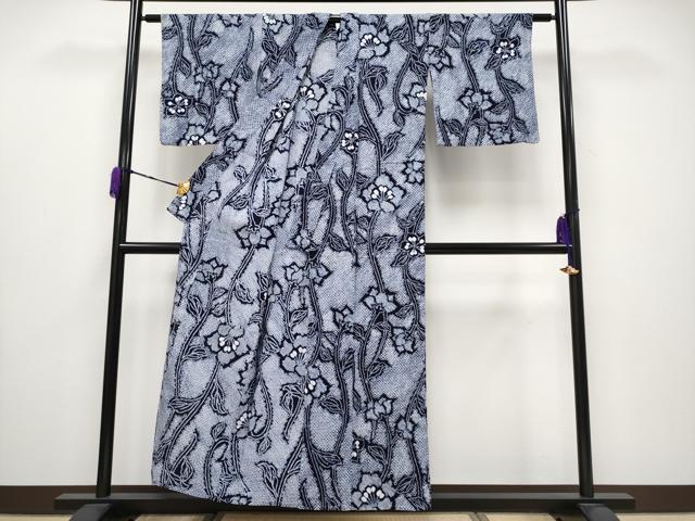 平和屋着物∴極上 夏物 浴衣 有松鳴海絞り 枝花文 綿 逸品 CYAA3660s5