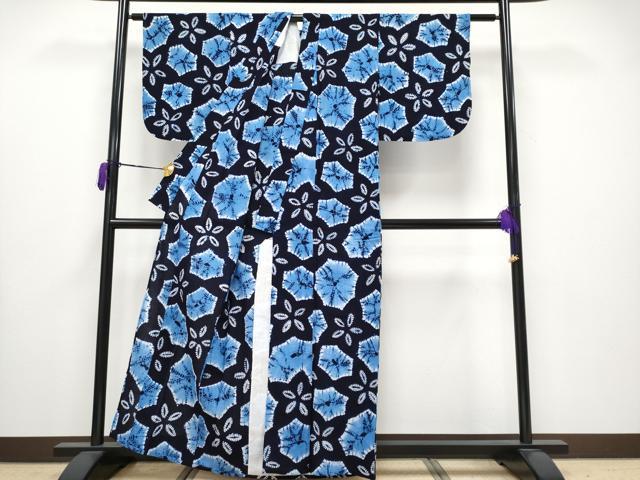 平和屋着物∴極上 夏物 浴衣 有松鳴海絞り 舞花文 綿 逸品 CYAA3662s5