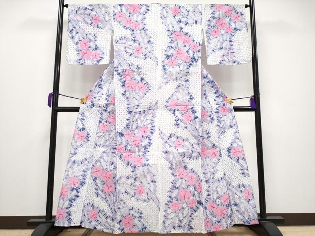 平和屋着物∴極上 夏物 浴衣 有松鳴海絞り 草花文 綿 逸品 CYAA3675s5