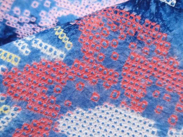 平和屋着物∴極上 夏物 浴衣 有松鳴海絞り 牡丹 綿 逸品 CYAA3677s5