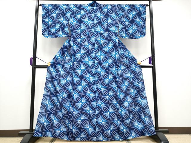 平和屋着物∴極上 夏物 浴衣 有松鳴海絞り 抽象文 綿 逸品 CYAA3680s5