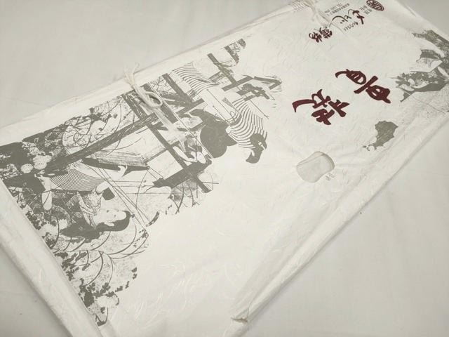 平和屋本店*希少 夏物 銀座もとじ 能装束 舞台衣装 色無地 紗 練色地 たとう紙付き 逸品 CYAA3684s5