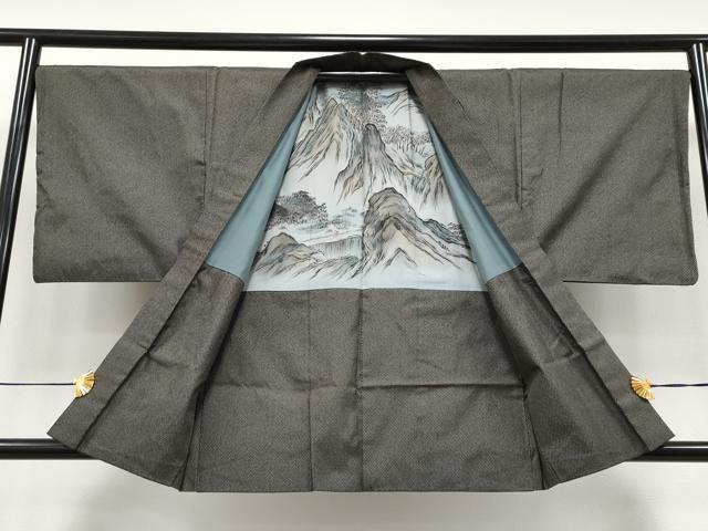 平和屋着物●極上 男性 紬 アンサンブル 120亀甲 総詰め 逸品 CYAA3709s5