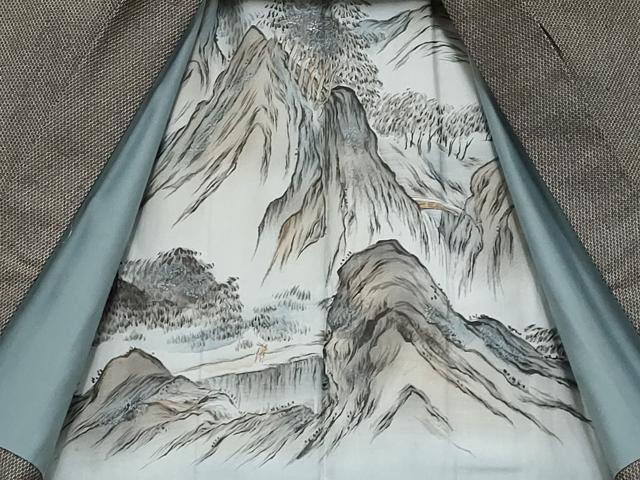 平和屋着物●極上 男性 紬 アンサンブル 120亀甲 総詰め 逸品 CYAA3709s5