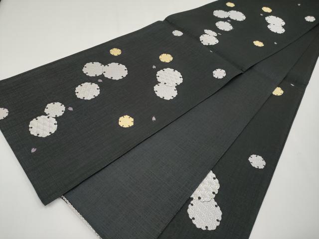 平和屋着物●極上 六通柄袋帯 唐織 雪輪吉祥文 黒地 金糸 逸品 CYAA3761s5