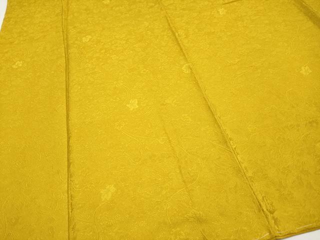 平和屋着物●極上 本加賀友禅作家 由水煌人監修 色無地 蔦の葉地紋 さが美扱い 櫨染色地 逸品 未使用 CYAA3785s5