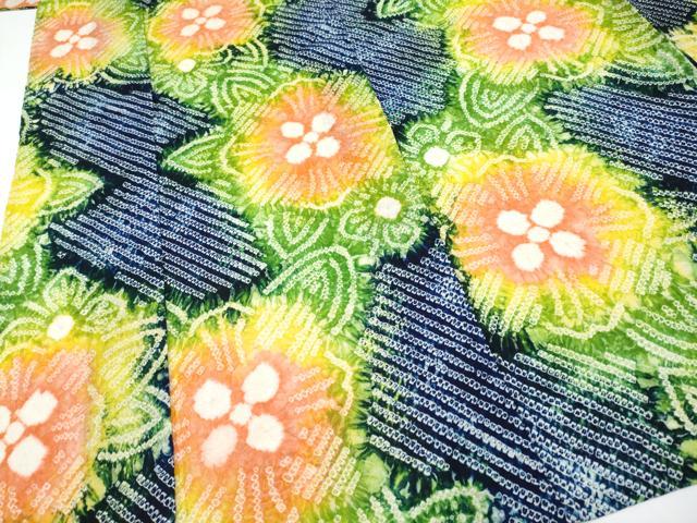 平和屋着物∴極上 夏物 浴衣 有松鳴海絞り 舞花文 綿 逸品 未使用 CYAA3791s5