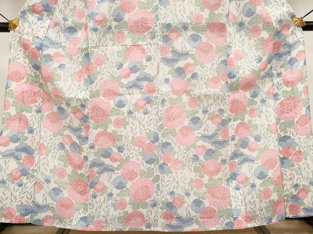 平和屋本店*極上 夏物 本場小千谷ちぢみ 枝花文 麻 逸品 CYAA3796s5
