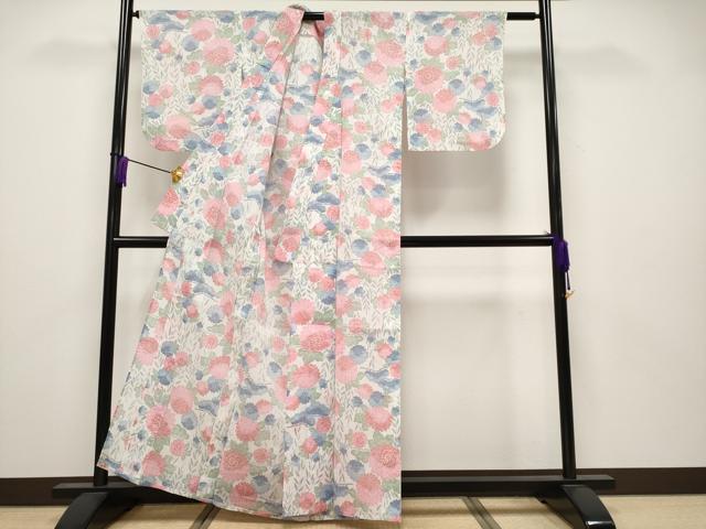 平和屋本店*極上 夏物 本場小千谷ちぢみ 枝花文 麻 逸品 CYAA3796s5