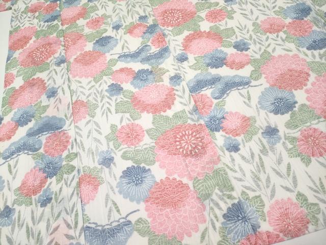平和屋本店*極上 夏物 本場小千谷ちぢみ 枝花文 麻 逸品 CYAA3796s5