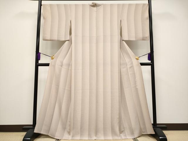 平和屋着物▽極上 江戸小紋 保科勝信 単衣 角通し 薄香色地 逸品 CYAA3824s5