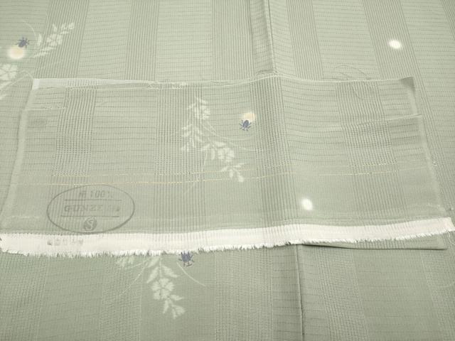平和屋着物*極上 夏物 小紋 京友禅 紋堅駒絽 変わり絽 蛍暈し ホタル 青白橡色地 逸品 CYAA3829s5