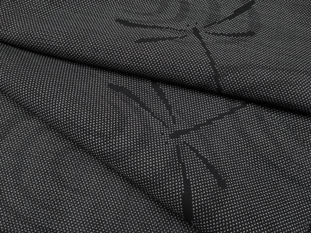 平和屋着物■極上 夏物 本場大島紬 夏大島 9マルキ トンボ 黒地 逸品 CYAA3843s5
