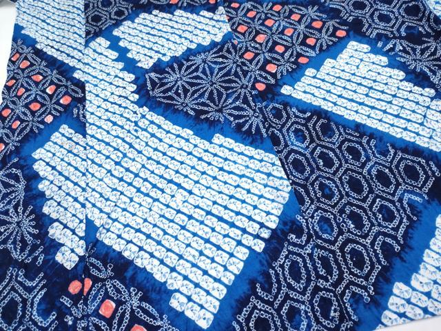 平和屋着物∴極上 夏物 浴衣 有松鳴海絞り 切嵌吉祥文 綿 逸品 CYAA3864s5