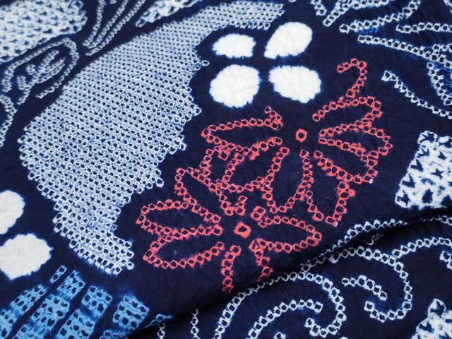 平和屋着物∴極上 夏物 浴衣 有松鳴海絞り 立波花文 綿 逸品 CYAA3878s5